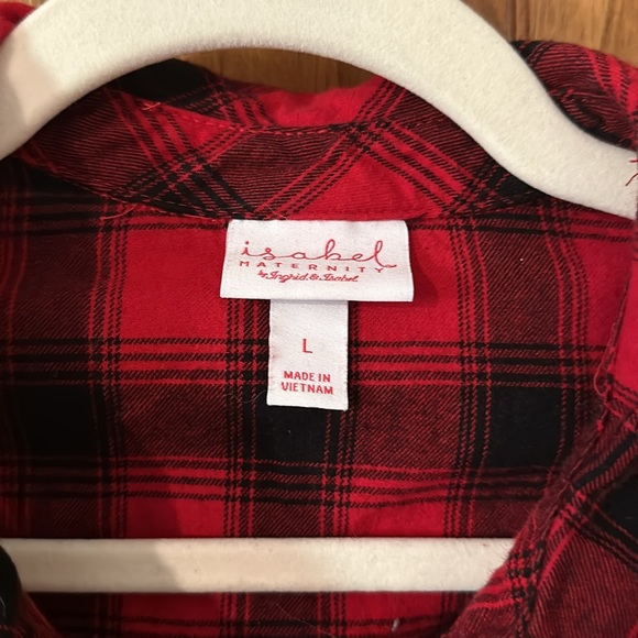 Isabel maternity for target red plaid top size Large - Picture 2 of 6